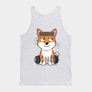 Cute orange dog is exercising Tank Top